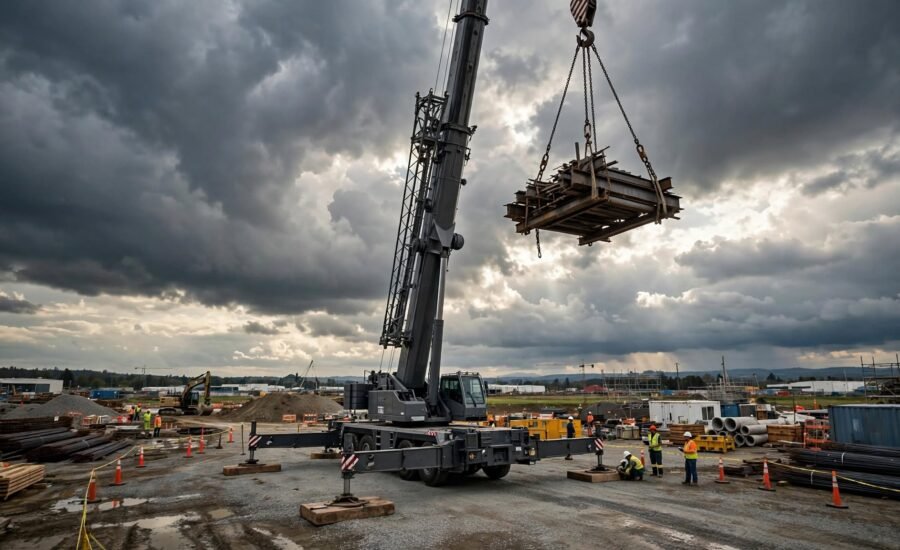 Mobile Crane Outrigger Setup